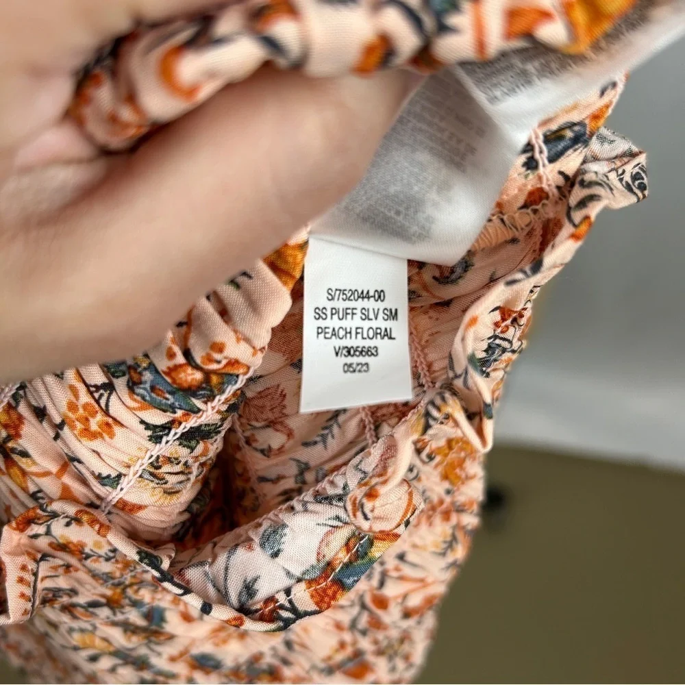 New Old Navy Floral Paisley Puff Sleeve Blouse Top Size XS Petite